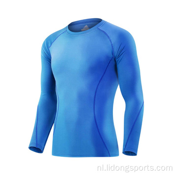 Snelle droge heren sportfitness shirts compressie shirt